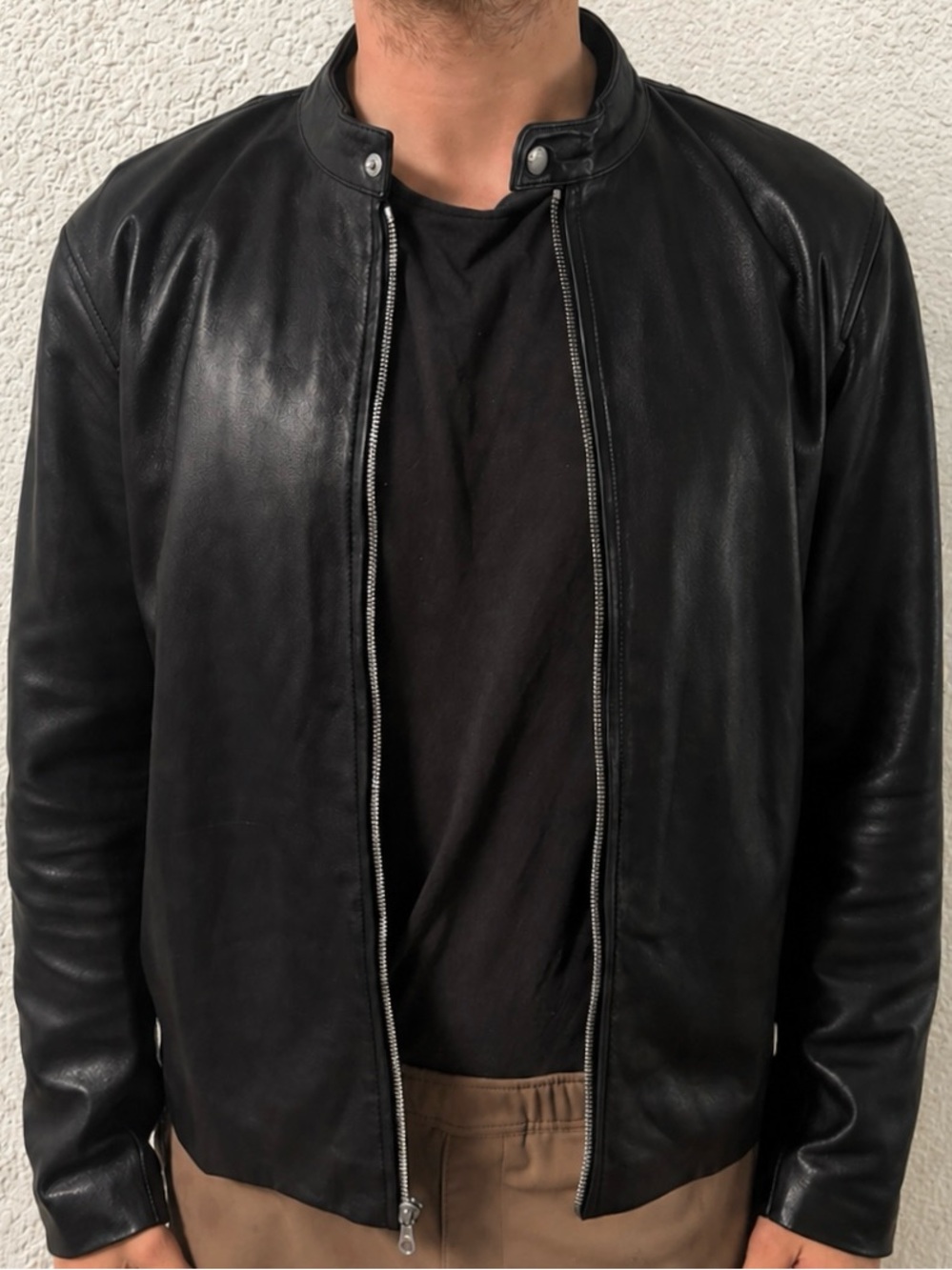 rag & bone - ICONS Archive Cafe Leather Racer Jacket - Men’s Size Large